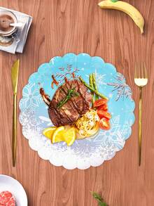 10pcs/20pcs/50pcs Frozen Snowflake Party Supplies Snowflake Scalloped Paper Plates 7"Snowflake Floral Shaped Plates Snack Cake Plates Chrisstma Plates For Winter Snowflake Theme Wonderland Holiday Xmas Snowflake Birthday Party Decor - Multicolor - View 6