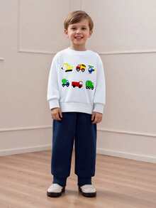 Young Boys Sweater Pants - White - View 2