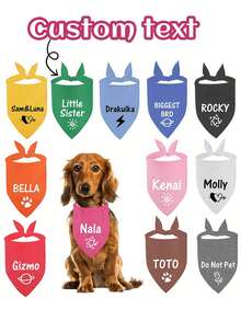 Customizable Dog Bandana With Paw Print Design - Personalized Pet Scarf For All Seasons, Custom Pet Accessories, Machine Washable, Adjustable Tie-Off Strap, White Base With Black Paw Print On It, Perfect For Small/Medium/Large Dogs, Personalized Pet Apparel, Stretch Scarf Material, Dog Bandana For Large Dogs, Pet Birthday Gift