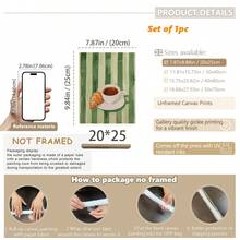 1 Tranh canvas đóng khung, tranh áp phích, tranh treo tường, họa tiết lưới cà phê và bánh sừng bò, áp phích về thực phẩm và đồ uống, họa tiết bánh sừng bò và cà phê, tranh treo tường hình tách cà phê, họa tiết nhà bếp cổ điển - Nhiều màu - Xem 17