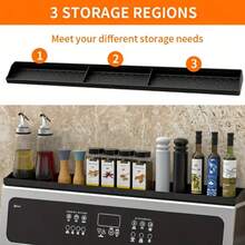 30-Inch Deep Black Silicone Magnetic Rack - Space-Saving Kitchen Storage Rack For Spices And Cookware, Easy To Install Without Drilling, Floating Design With Spice Containers, Spice Rack And Storage