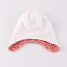 Baby Boys Girls Winter Hat And Collar Scarf Set Knit Toddler Earflaps Beanie Kids Warm Fleece Lining Hat With Pompom