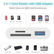 3-In-1 SD Card Reader Adapter, Camera Viewer, Portable Plug And Play For SD/TF/Micro SD Cards - White - View 6