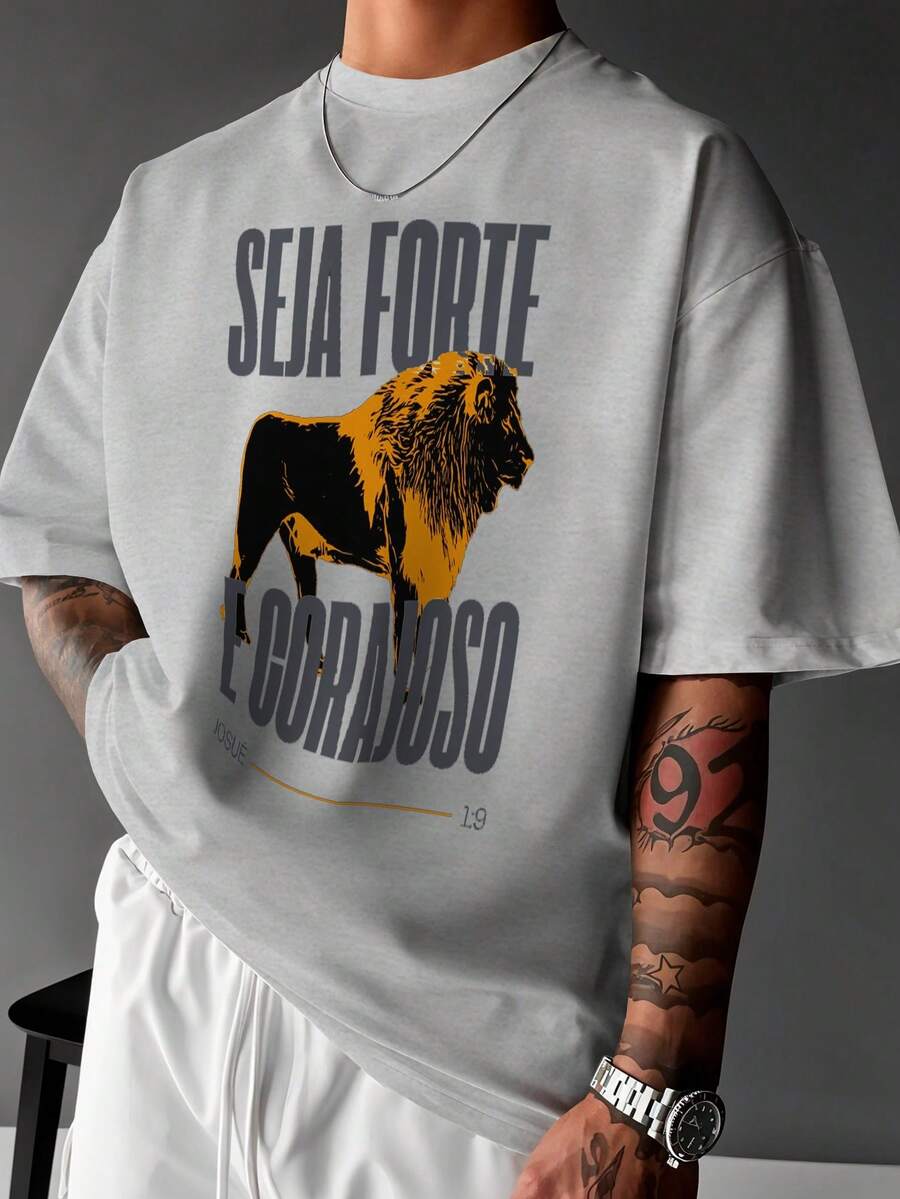Camisa Camiseta Cristã Basica Seja Forte e Corajoso Premiun Unissex dtf ref-3620