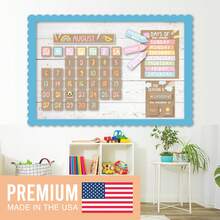 Classroom Calendar Set Bulletin Board Decor – School Calendar For Classroom Elementary & Preschool, Bulletin Board Decorations With Weather Chart & Seasons, Teacher Must Haves - Beige - View 5
