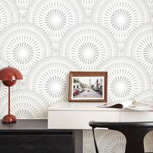 1 Roll, Simple Style White Background Geometric Pattern Self-Adhesive Wallpaper, Waterproof And Durable, Easy To Peel And Paste, Detachable Wallpaper, Suitable For Home Decoration, Kitchen, Living Room, Bedroom, TV Background Wall, Furniture Cabinet, Drawer Lining, Artistic Decoration Wallpaper Wall Paper Wall Stickers Room Decor Wall Decor Wallpaper Peel And Stick Bathroom Decor