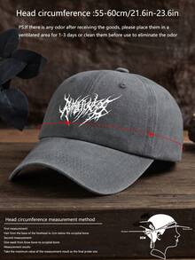 1 pieza Gorra de béisbol gris lavada para hombre - Gris - Ver 4