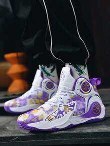 青少年篮球鞋，梦幻篮球鞋，青少年学生休闲运动鞋，篮球鞋，跑步鞋，耐磨防滑鞋底，透气舒适 - 紫色 - 查看 8