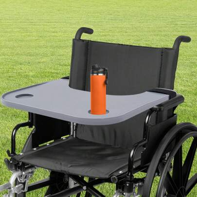 YUNRUX Wheelchair Table Top, Wheelchair Table Shelf, Wheelchair Table Shelf With Cup Holder