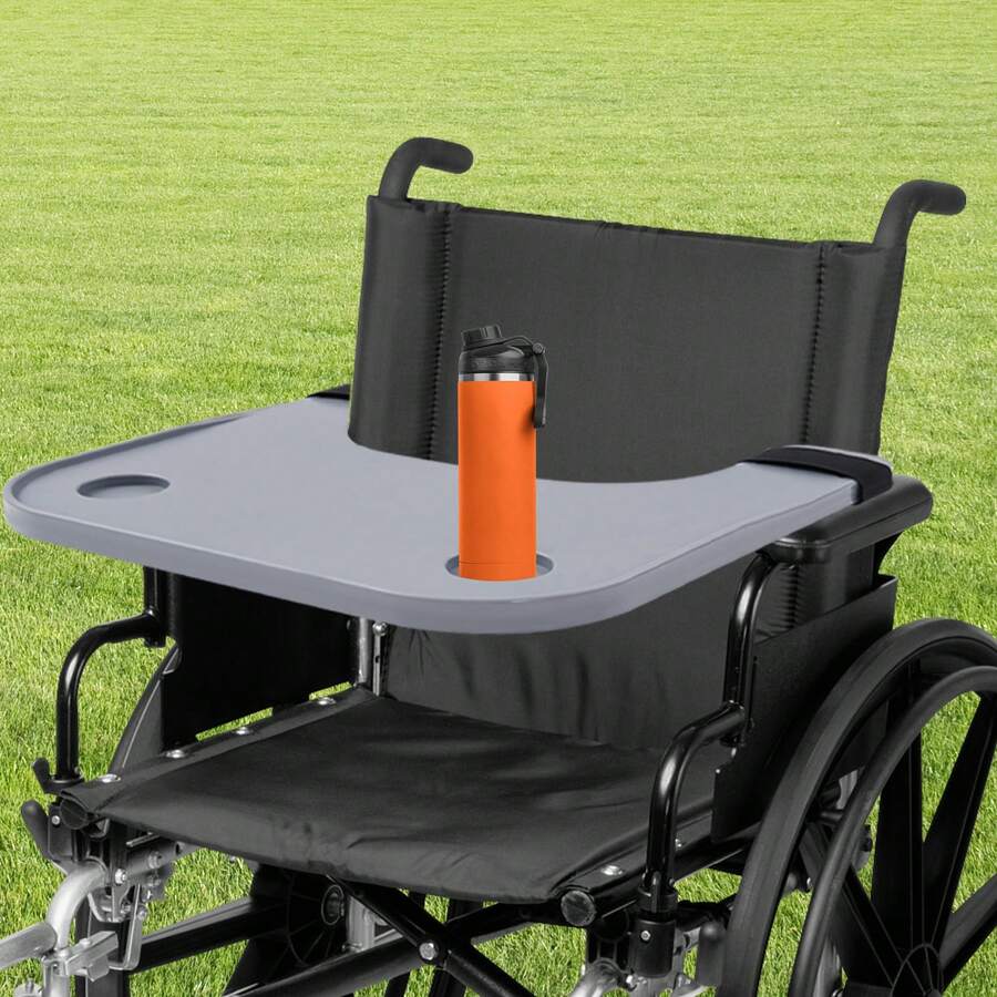 YUNRUX Wheelchair Table Top, Wheelchair Table Shelf, Wheelchair Table Shelf With Cup Holder