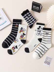 Disney 5双装正品刺绣米奇新年礼物袜，卡通圣诞刺绣袜，男士新年动漫袜，新奇有趣的袜子 - 彩色 - 查看 6