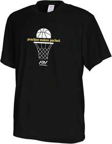 [Artwork Soube] Camiseta de Baloncesto de Manga Corta Seca Ropa de Entrenamiento Absorbe el Sudor Ropa de Entrenamiento de Secado Rápido Práctica Hace la Perfección - Blanco - Ver 1