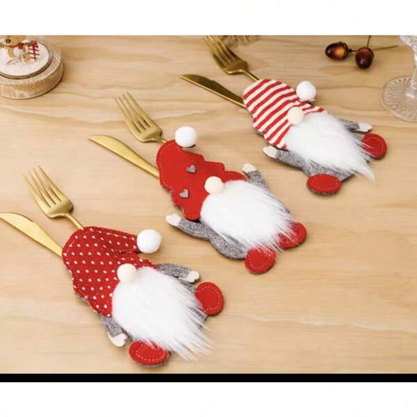 Christmas Decoration Products Include Dwarf Knife And Fork Sets, Faceless Elderly Knife And Fork Bags, Rudolf Cutlery Sets, Christmas Decorations, Hotel Dining Table Decorations, Christmas Party Decorations, Christmas Desktop Ornaments,