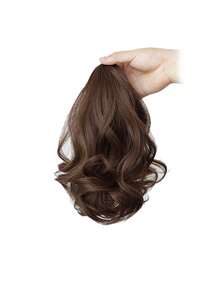 儿童卷发假发短马尾卷发短自然发爪夹梨花卷低辫子接发适合儿童日常佩戴节日