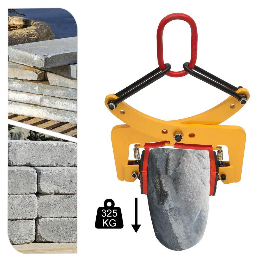 YUNRUX Curbstone Tongs 6-24cm 325kg Stone Carrier Lifting Tongs Stone Tongs Lifter - Yellow - View 1