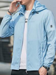 男士户外防晒服防紫外线凉爽面料冰丝薄款透气夏季 - 淺藍色 - 查看 2