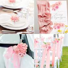 MEHELANY 24朵混合粉色人造花头，包括人造牡丹花、仿真玫瑰，适用于婚礼、春季、情人节、母亲节、DIY花环装饰、新年装饰、礼品、伴娘捧花、胸花装饰、新娘送礼会、家庭聚会装饰、客厅、餐桌、蛋糕装饰等场合。 - 粉色 - 查看 6