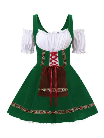 Oktoberfest Carnival Costumes For Women German Dirndl Cosplay St. Patrick's Dress, Halloween