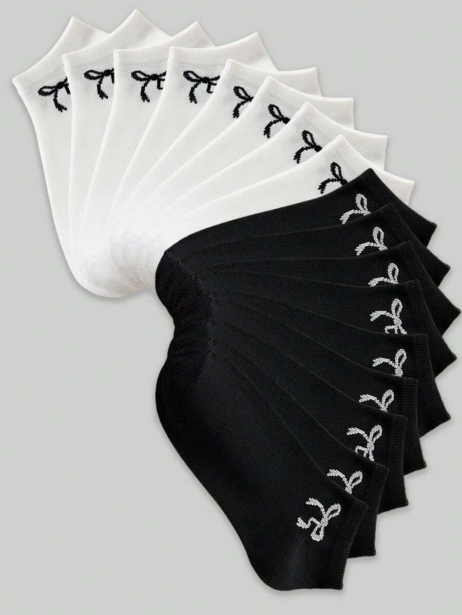 20/10/5/1 双女士短袜、隐形袜、白袜子、黑袜子、灰袜子、女袜、可爱袜子、女童袜子、黑色袜子、卡通细节、导轨透气孔设计、吸湿排汗、柔软顺滑，适合各种节日、运动、休闲、商务等日常穿着，一年四季均可穿着，颜色组合随机。 - 黑與白 - 查看 1