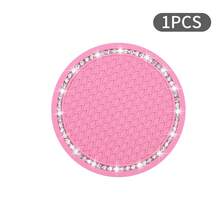 1 pieza/2 piezas posavasos para portavasos de coche, posavasos brillante para insertar portavasos, posavasos universales antideslizantes para automóviles incrustados en adornos, accesorios de automóvil interno, alfombrilla de silicona de 7 cm/2,75 pulgadas, lote de almohadillas de goma redondas de cristal suave con pedrería para bebidas automotrices, accesorios de automóvil interno - Talla única - Ver 14
