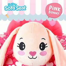 Libsit New Red Heart Rabbit Baby Sitting Chair, Plush Chair Child Chairs For Toddlers, Plush Baby Sit Up Chair, Support Sofa, Sit Me Up Floor Seat For Baby, Soft Plush Cartoon Animals Learning To Sitting Chair Seats, Playful Design For Youngsters Support Seat