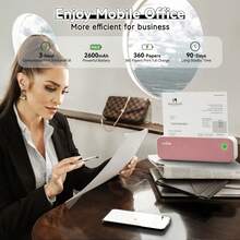 PeriPage A40 Wireless Thermal Printer - No Ink Needed, Print On A4 And Multi-Size Roll/Folded Paper, For Docs/Labels/Photos, Works With Smartphone & Computer - Rosa - Ver 8