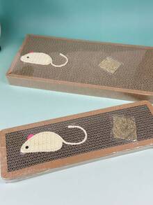 مجموعة من 2 لعبة قطط من الليف الخشن، لوح خدش من الورق المقوى المحشو بنبات القطط، لوح خدش بشكل فأر وسمكة، مستلزمات حيوانات أليفة