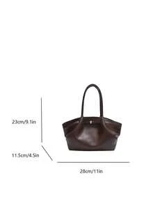 Dedoo 1 chiếc túi đeo vai bằng da PU màu trơn, kiểu dáng cổ điển, dung tích lớn dành cho nữ, có dây đeo điều chỉnh được, thiết kế xếp ly, hai quai xách và khóa nam châm, phù hợp cho du lịch, mua sắm, hẹn hò, thanh thiếu niên, sinh viên đại học, người mới bắt đầu và phụ nữ công sở, thích hợp cho văn phòng, trường học, công việc, kinh doanh, đi lại, hoạt động ngoài trời, du lịch, leo núi, v.v., túi xách nữ dung tích lớn thời trang mới, túi công sở. - Cà phê - Xem 7
