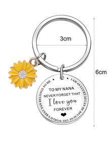 1pc "To My Nana" Keychain, Stainless Steel Engraved Gift For Grandmother, Mother's Day, Christmas, Family Gathering Halloween Accessories Teachers Day Gift Ideas Bag Accessories Lanyards With Id Holder Car Accessories Bag Charms - Multicolor - View 4