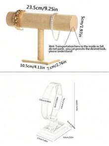 1pc Elegant Faux Linen Beige T-Shape Bracelet Display Stand - Desktop Jewelry Holder, Suitable For Retail Display Cases, No Power Needed, Sturdy Plastic Base, Great For Necklaces, Bracelets And Watches, Watch Stand | Soft Velvet Covered, Suitable For Women, Multi-Functional Desktop Organizer Rack, Non-Electric - Fits Various Installation Types Of Other Material Oval Jewelry Tower