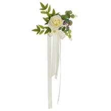 Set Of 4 Wedding Aisle Decorations Pew Flowers For Wedding Ceremony Party Chair Decor With Artificial Flowers Eucalyptus And Ribbons