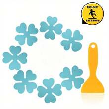 7 pièces Tapis de bain antidérapants en PEVA et caoutchouc auto-adhésifs, stickers antidérapants en forme de cœur et de trèfle pour baignoire, fournitures de salle de bain, décalcomanies de baignoire, tapis antidérapants de douche