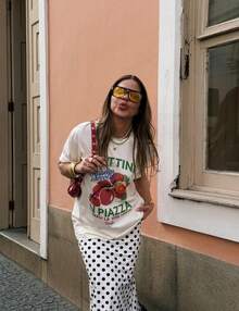 Camiseta Feminina Gola Redonda Estampa MATTINA IN PIAZZA Blusa Algodão Premium