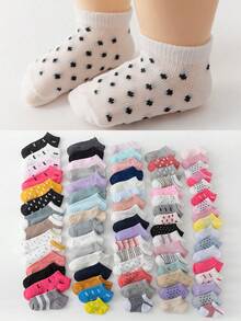 12 双儿童熊图案踝袜，适合春夏季 - 玫紅色 - 查看 5