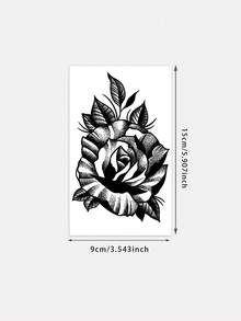 1pc Temporary Tattoo Sticker, 4-7 Days Lasting, Gothic Style Floral Tattoo Design For Men, Elegant Arm Tattoo Sticker, Waterproof & Sweat-Proof, Suitable For Both Men And Women