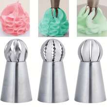 3Pcs, Russian Piping Head, Stainless Steel Pastry Head, Torch Russian Frosting Nozzle, Cupcake Cake Decoration, Puff Making, Baking Tools, Kitchen Gadgets, Kitchen Accessories, Home Kitchen Items - Bạc - Xem 1