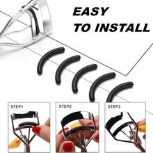 200/100/50 Pcs Eyelash Curler Replacement Pads, Compatible With Tweezerman Eyelash Curler, Silicone Material, Black. Soft Rubber Replacement Pads (Black) For Universal Eyelash Curlers. - Black - View 10