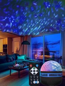 1pc USB Aurora Projection Lamp, Remote Control 7-Color Changing Nightlight, Bedroom Projection Light, Adult Game Room, Home Theater, Room Decor, Valentine's Gift, Camping, Wedding Decoration