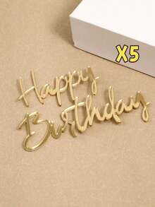 1个“生日快乐”PMMA蛋糕装饰插牌，现代字母设计，适用于生日派对、圣诞节、生日蛋糕礼品塔，可用于生日派对装饰、圣诞节、蛋糕装饰、蛋糕插牌、烘焙用品、厨房必备品、烘焙装饰、烘焙用品、蛋糕用品、节日礼物、节日礼品、装饰品