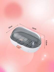 1pc Flip-Top Soap Dish, Water-Proof & Hole-Free Wall-Mounted Design, Special Drainage Storage Box For Bathroom, Suitable For Bathroom Storage, Toilet Organization, Soap Moisture-Proof Storage