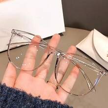 Oversized Oval Frame Transparent Lens Glasses, Women's Anti-Fatigue Computer Gaming Glasses - Multicolor - View 3