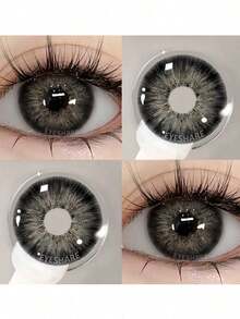 Nuevos lentes de contacto estéticos anuales oferta 2+1 gratis lentes multicolor diámetro 14.5mm 42% contenido agua naturales cómodos estéticos incluye caja solución pinza ideales para cosplay fotos fiestas reuniones sin graduación - K24-ojo de gato - Ver 9