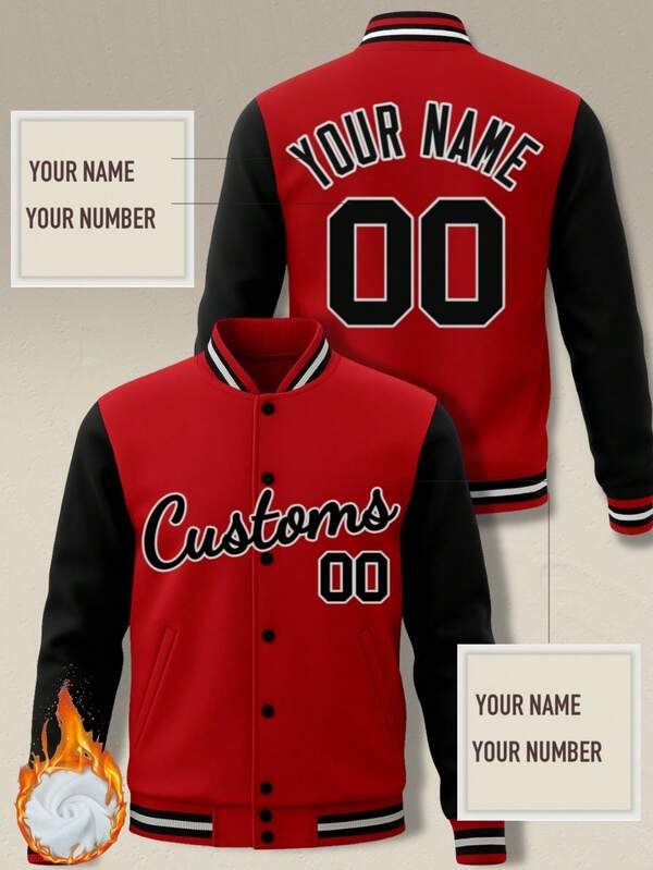 Veste de baseball personnalisée Varsity, veste de bombardier casual personnalisée pour hommes et femmes avec lettres et numéros imprimés. Convient pour l'hiver, les costumes d'Halloween et de Noël, cadeau pour hommes et femmes