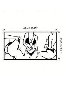 HELLOYOUNG 1 件个性化金属线艺术，描绘半遮身、翘臀的女人 - 家居装饰、家居装饰、房间装饰、墙面装饰 - 彩色 - 查看 5