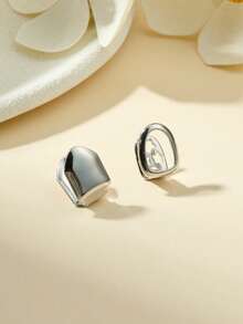 Hip Hop Stainless Steel Grills For Your Teeth Fake Teeth Grillz Mouth Top Tooth Single Grill Cap Teeth Party Accessories,Silver Gold Plated Mouth Teeth Caps For Men Women For Banquet, Prom, Party