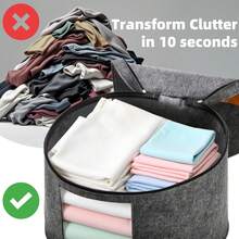 SOUJOY 2 Pack Hat Storage Boxes, 42cm/16.5 Foldable Stackable And Portable Felt Organizers Cowboy Hats, Caps,Save Closet Space And Multi-Use Home Bin