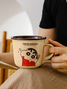CRAYON SHINCHAN 蜡笔小新官方合作款陶瓷杯，带标记的家用早餐咖啡杯，可爱女友/情侣水杯，节日/生日礼物 - 蠟筆小新刻度杯 340ml - 查看 4