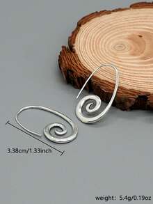 1 par de pendientes de gota con diseño hueco en espiral de estilo bohemio vintage, adecuados para el uso diario y fiestas de mujeres