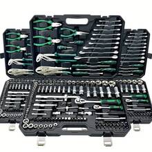 46pcs High Quality Automotive Repair Tool Kit, With Quick Release Ratchet And Hex Wrenches, Socket Set, Portable Storage Box, For Car Maintenance And Emergency Repair