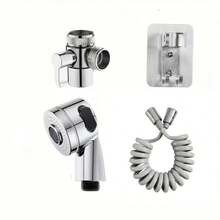 LOMILD 一套浴室浴缸龙头套装，包括淋浴龙头、水槽龙头喷头、龙头延长喷头、淋浴喷头、可调节淋浴装置、吸盘式壁挂支架，安装简便，适用于家庭和酒店浴室；浴室配件